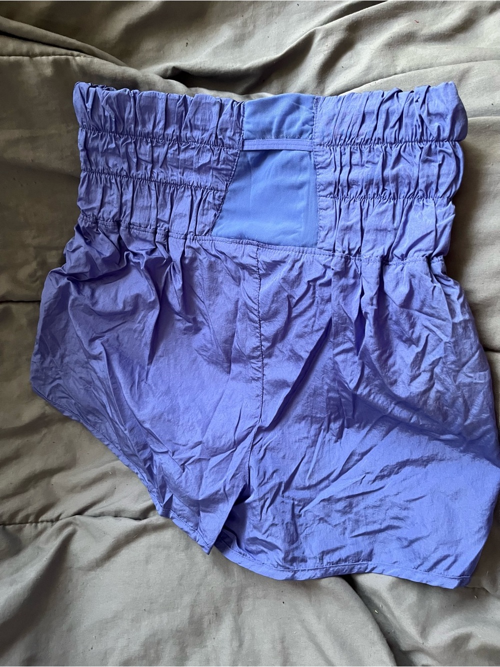 FP Movement by Free People Lavender Blue Smocked High-Waist Athletic Shorts